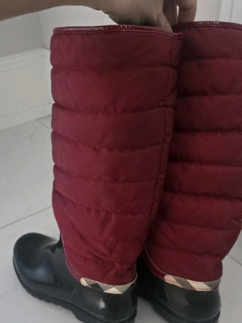 Burberry Black & Raspberry Check Nova Ski Vernon Bi-Mat Ski Boot Size 39 - Picture 6 of 7